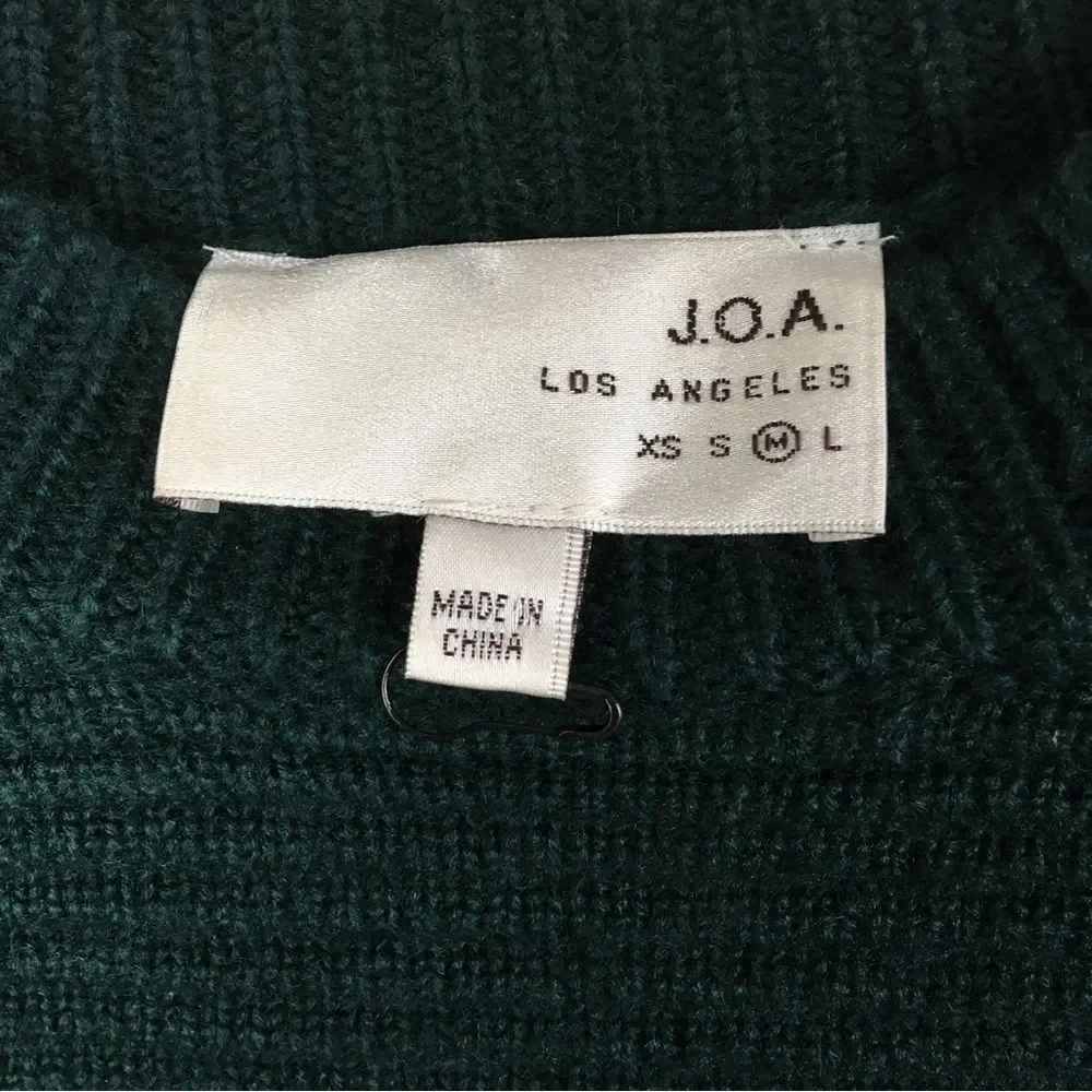 REVOLVE JOA Emerald Faux Fur Knit Sweater Pullover Crewneck Size M